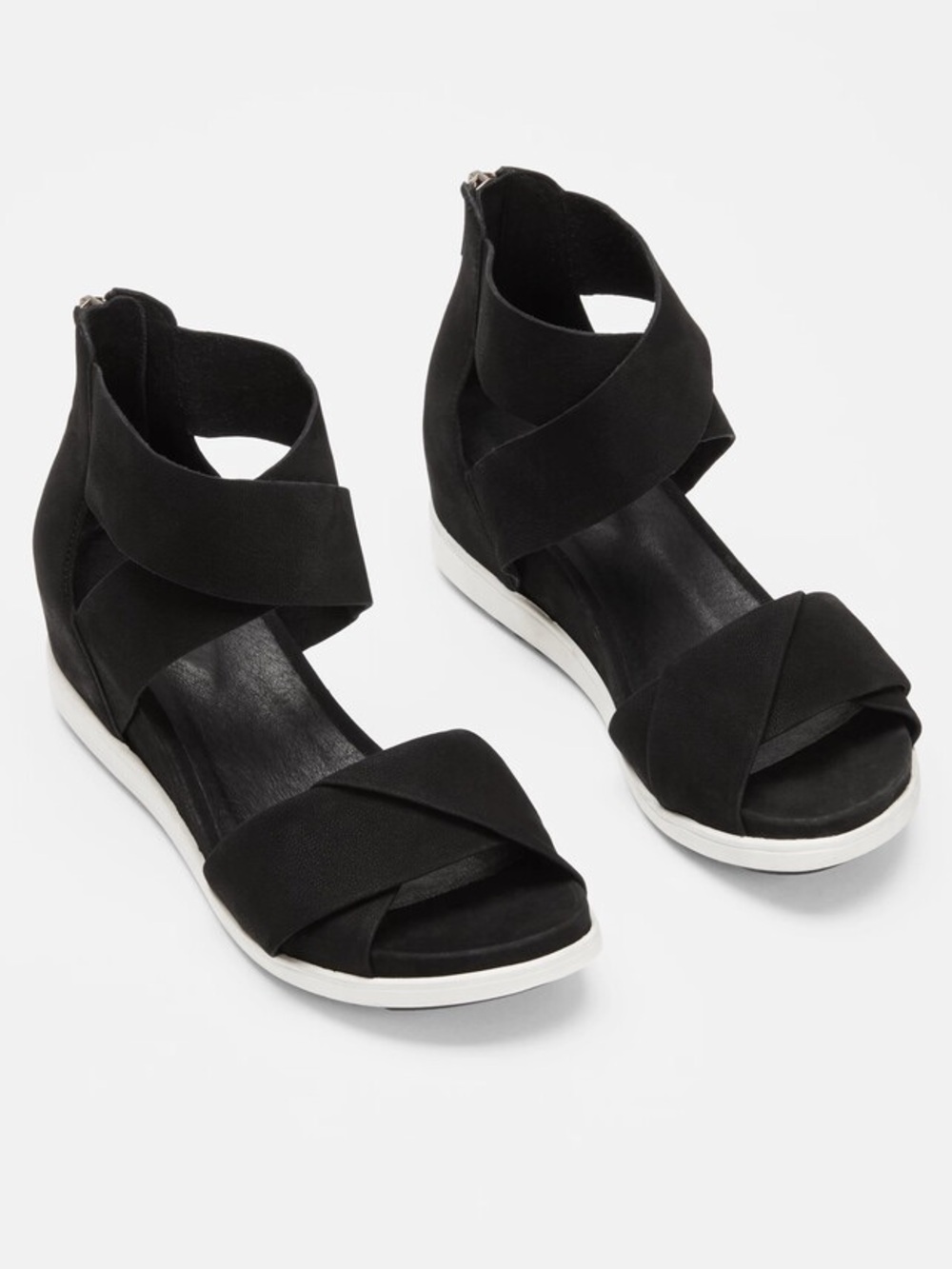 Eileen Fisher • Viv Tumbled Nubuck Wedge Sandals